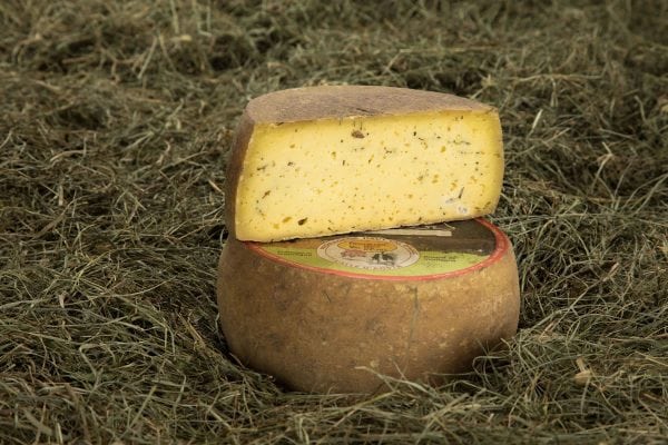 Medium-ripened Toma with rosemary